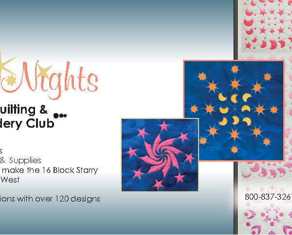 Starry Nights Ruler Quilting & Embroidery Club Launch October 20 2022